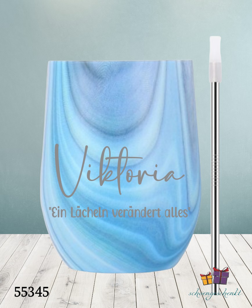 Ein Lächeln verändert alles. Wein ToGo Becher