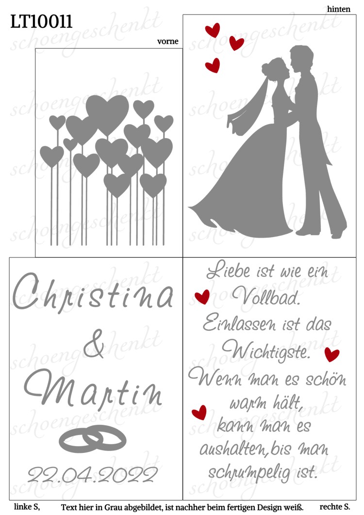 Liebe ist wie ein Vollbad. Einlassen ist das Wichtigste. Wenn man es schön warm hält, kann man es aushalten,bis man schrumpelig ist.  💍 Laterne Hochzeit