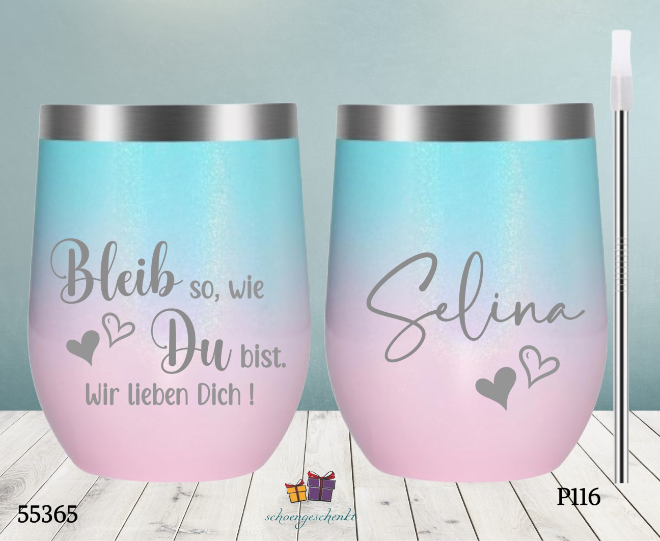 Bleib so, wie Du bist. Wir lieben Dich!  Wein ToGo Becher  