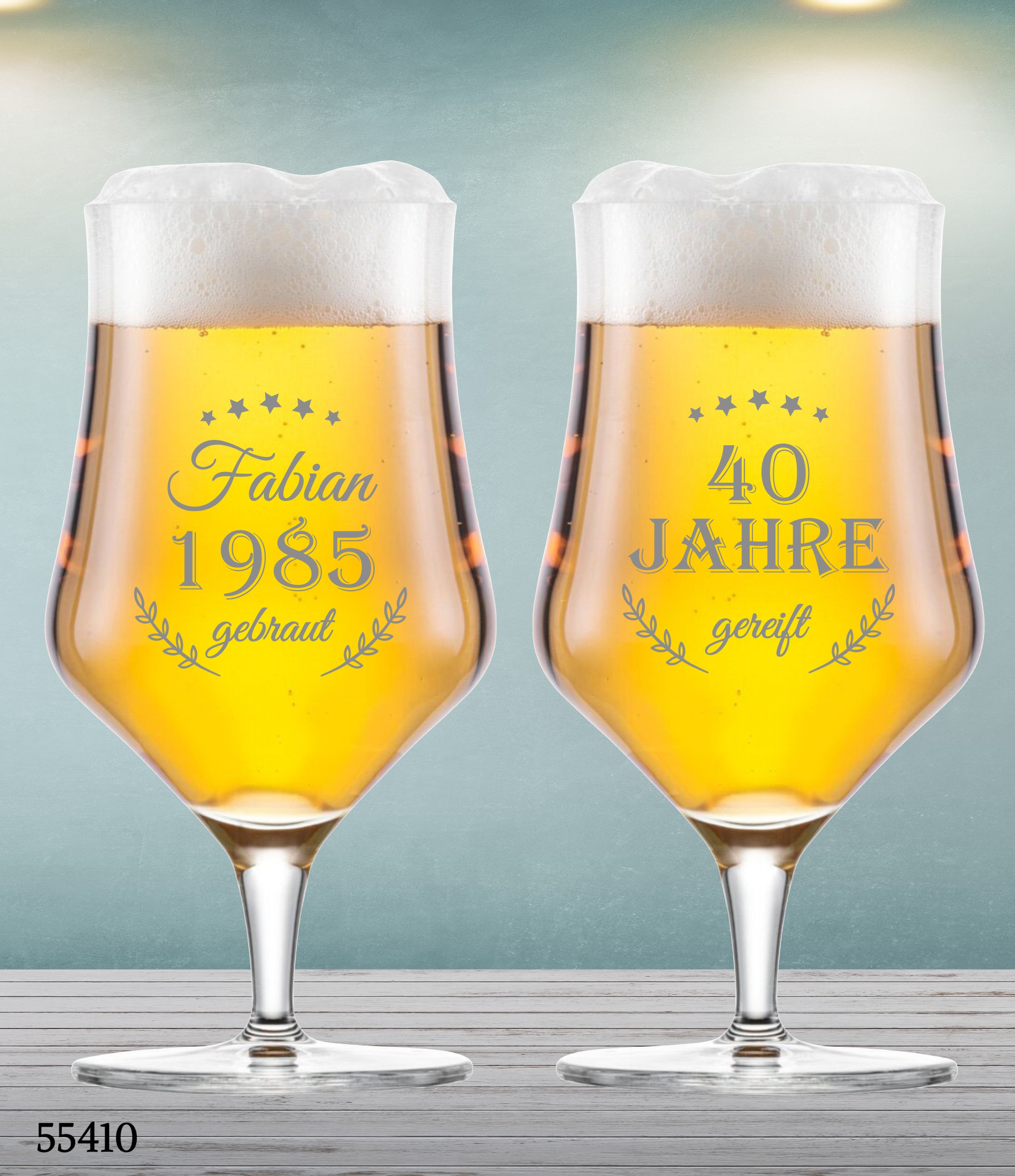 Name und Jahrgang 🍺 gebraut & gereift. 🍺 Bierglas