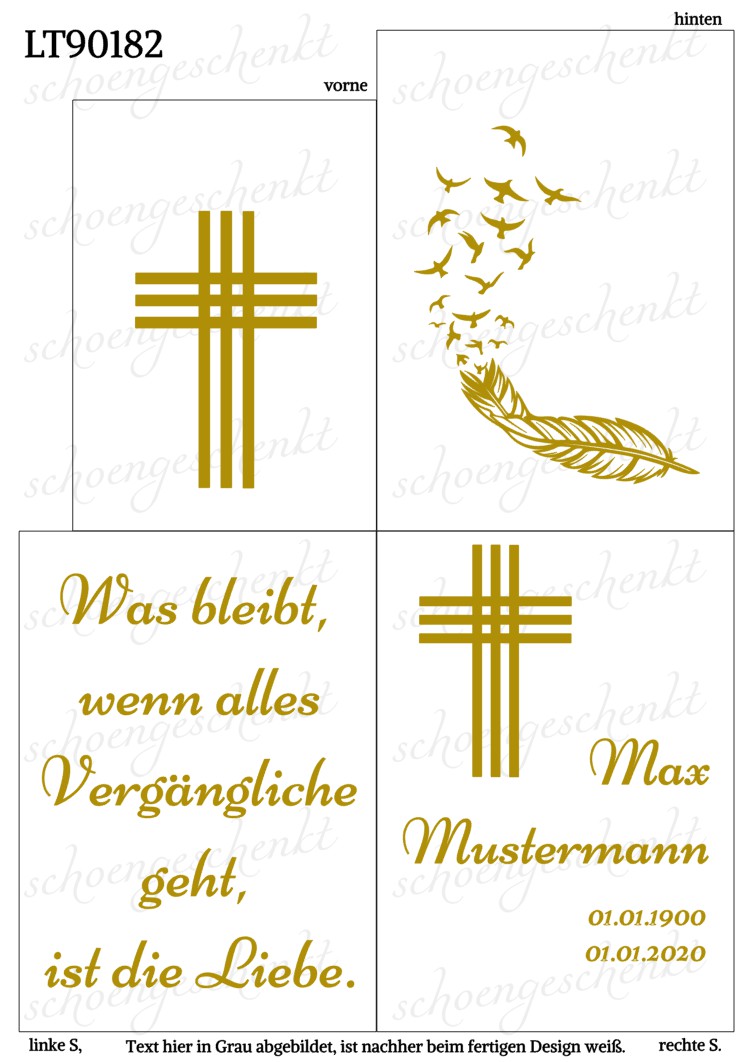 Was bleibt, wenn alles Vergängliche geht, ist die Liebe 🕯️ Laterne Trauer