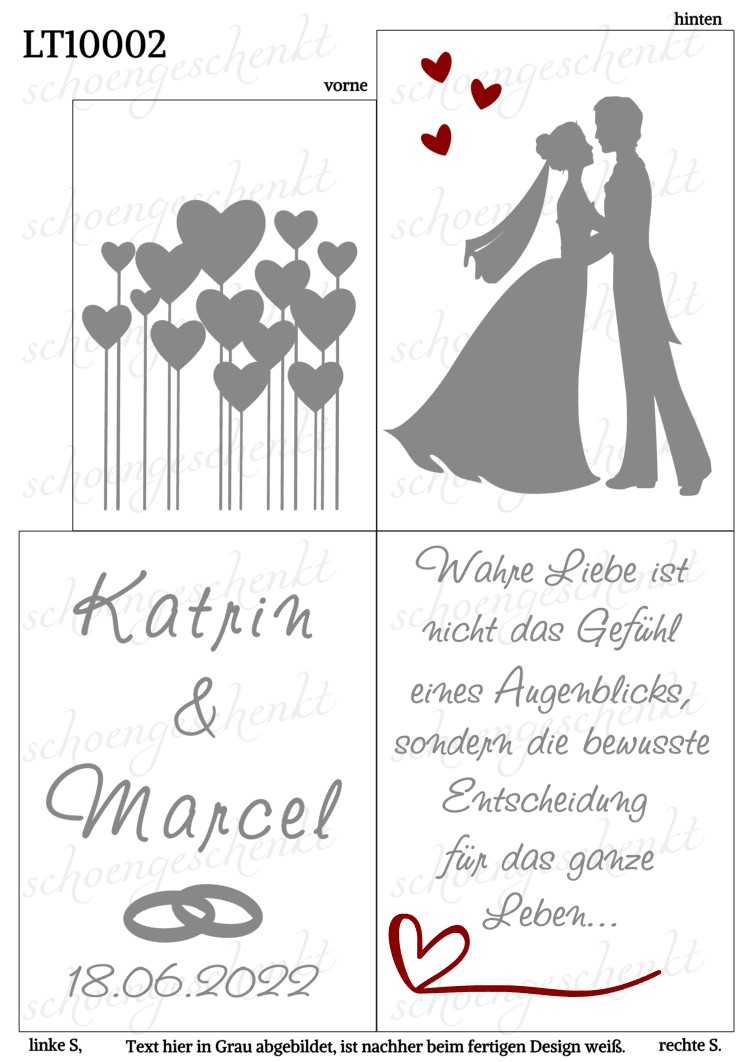 Wahre Liebe ist nicht das Gefühl eines Augenblicks, sondern die bewusste Entscheidung für das ganze Leben 💍 Laterne Hochzeit