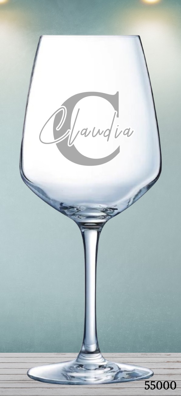 Weinglas mit Monogramm 🍷 Buchstabe und Name graviert