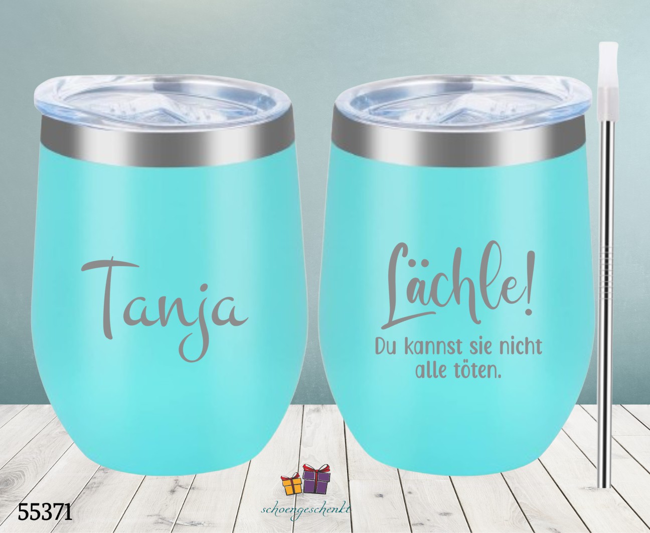 Lächle! Du kannst sie nicht alle töten.  Wein ToGo Becher