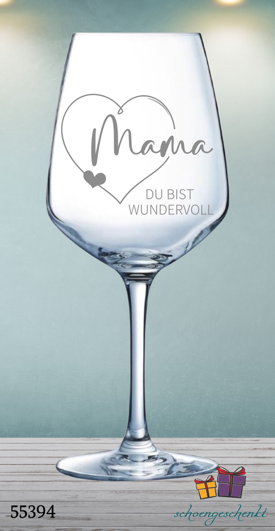 Mama – Du bist wundervoll! 🧡 Ein Glas, das sagt, was das Herz fühlt. 🍷 Weinglas