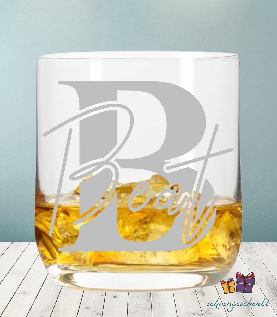 Whiskyglas mit Monogramm - Gravur 🥃