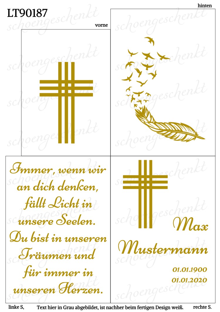 Immer, wenn wir an dich denken, fällt Licht in unsere Seelen. ❤️ Laterne Trauer