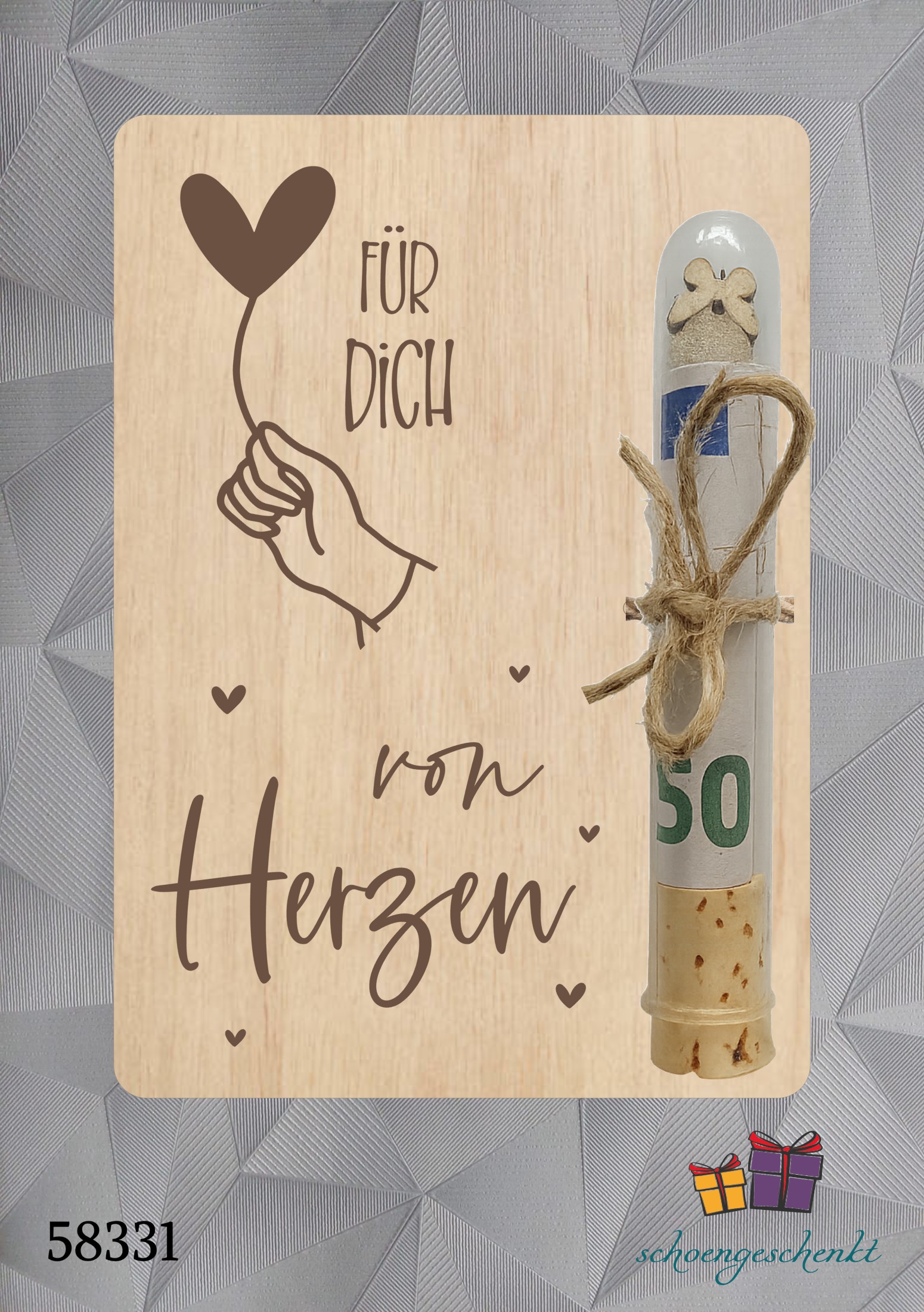 Für Dich von Herzen ❤️ Geldgeschenkkarte