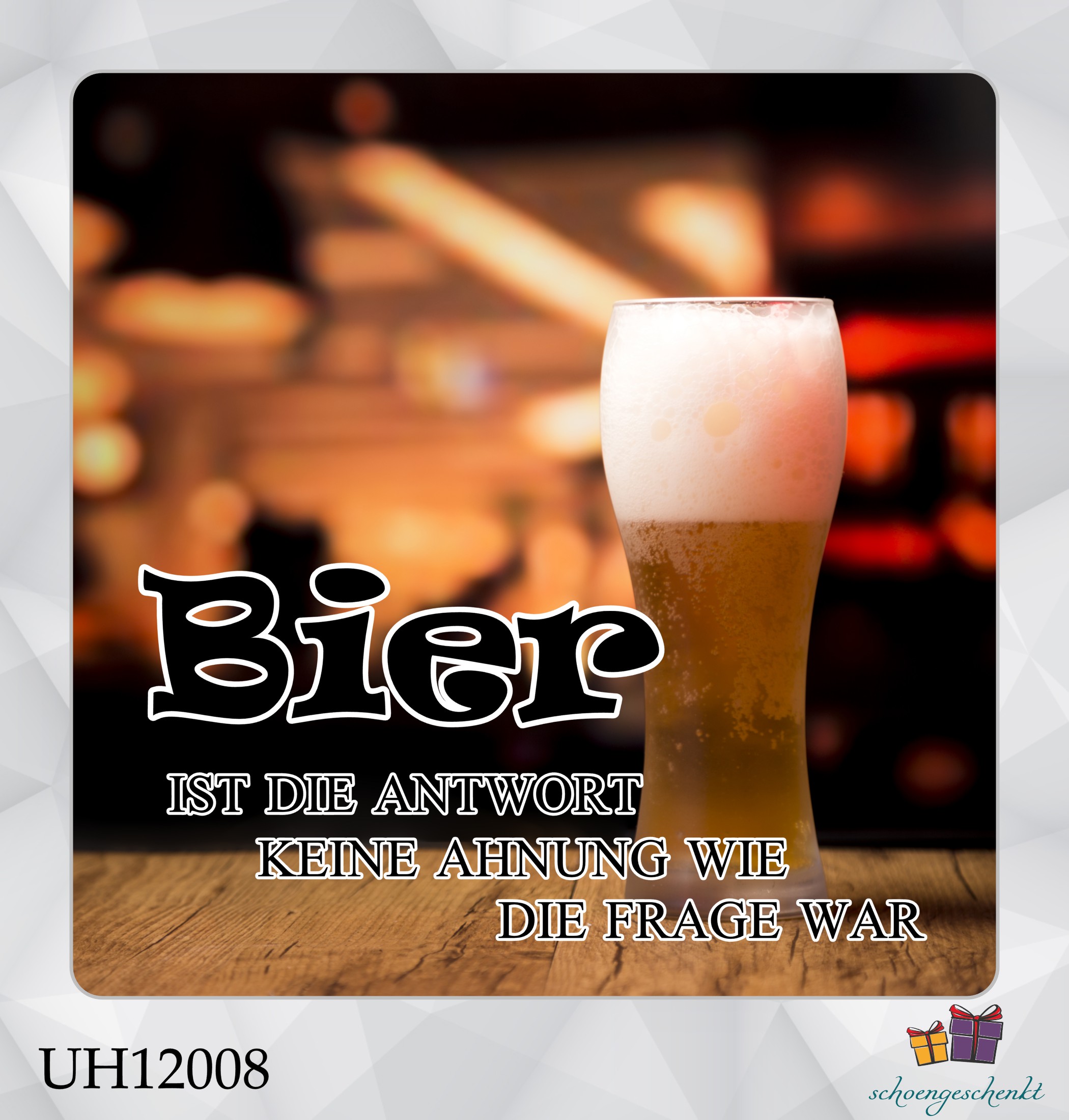 Bier ist die Antwort. Keine Ahnung wie die Frage war. 🍺 Untersetzer Bier