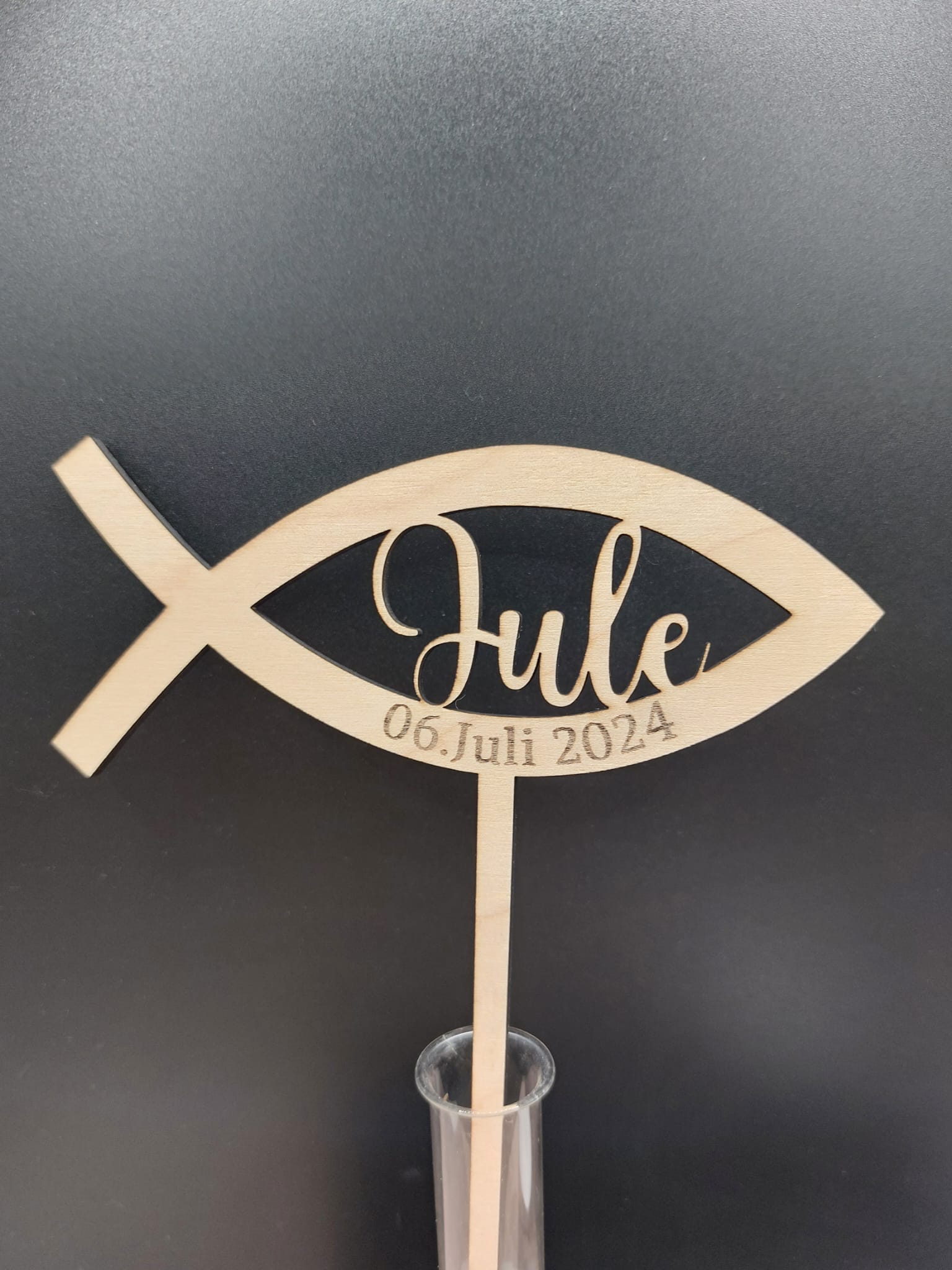 Cake Topper in Fischform 🐟 Personalisiert