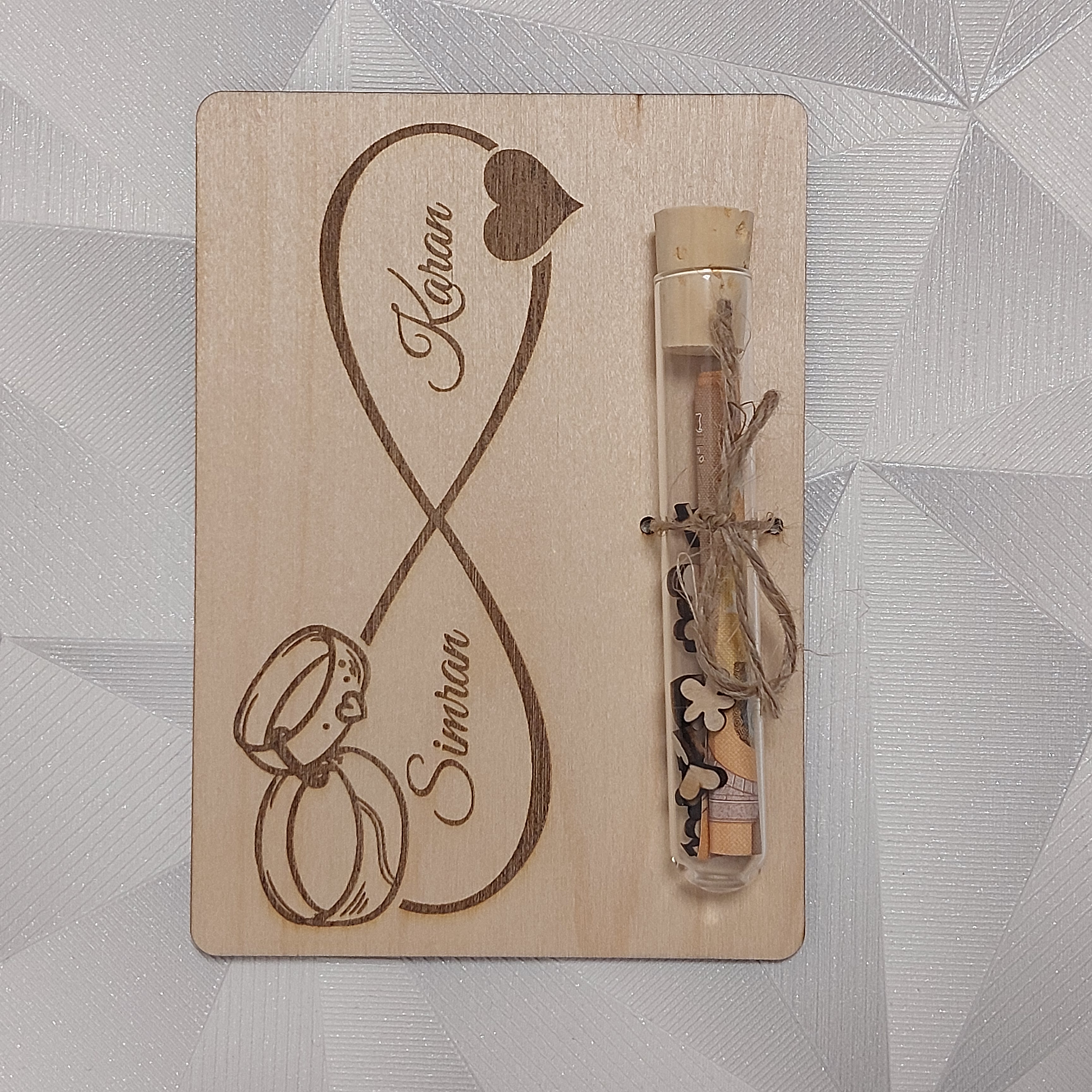 Infinity-Symbol 💍 Geldgeschenkkarte Hochzeit personalisiert