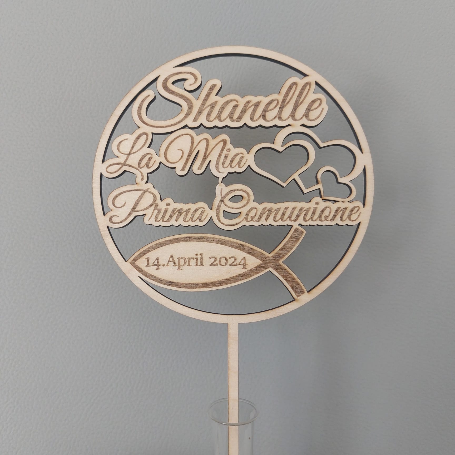Cake Topper zur Kommunion - Italienisch personalisiert