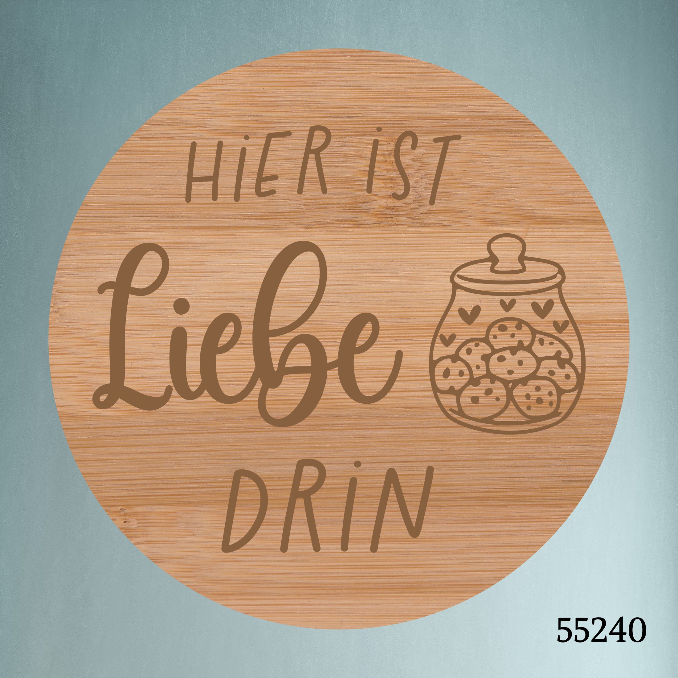 Hier ist Liebe drin🍪 Naschglas mit Gravur für Herzensmomente