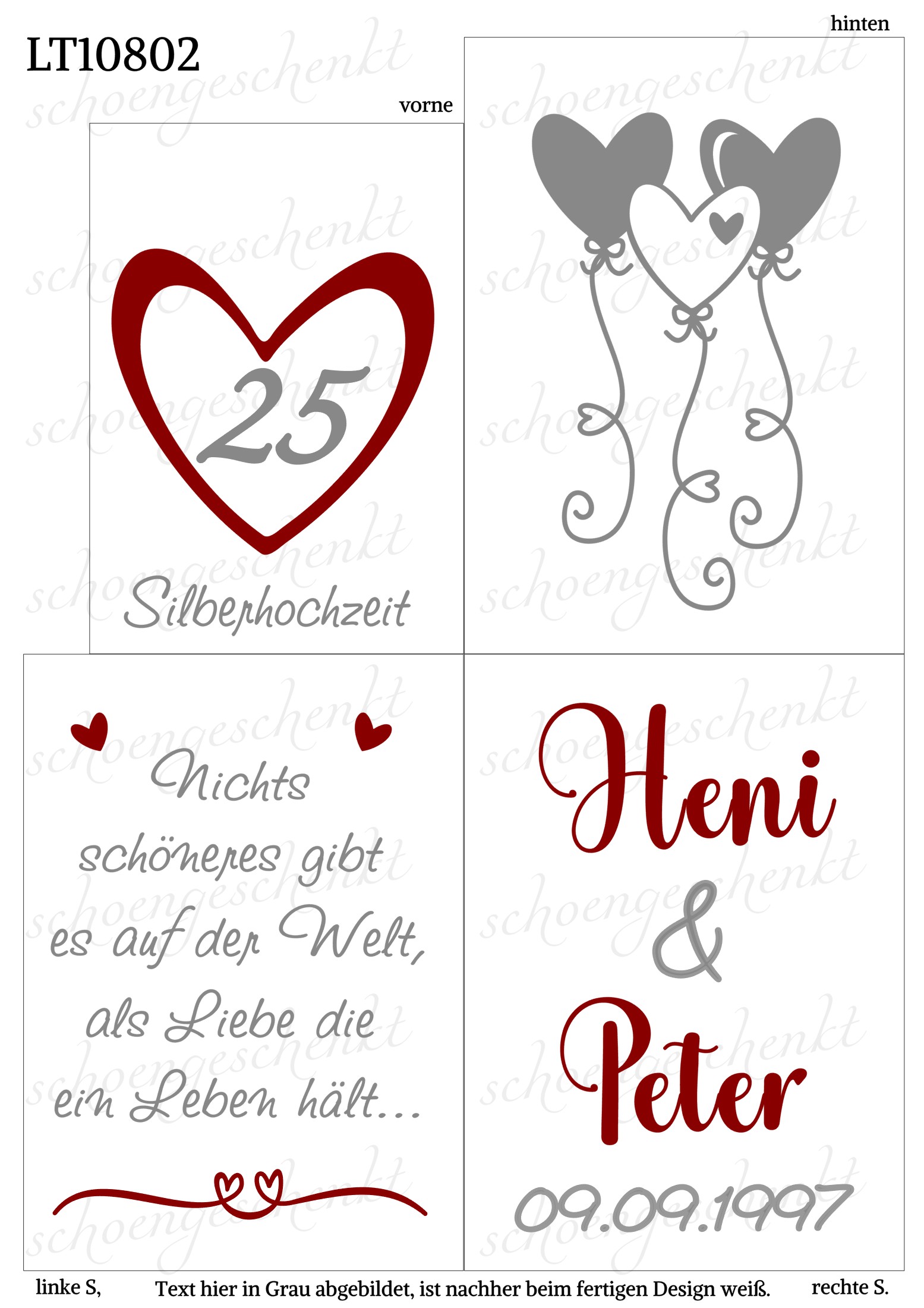 Nichts schöneres gibt es auf der Welt, als Liebe die ein Leben hält… ❤️ Laterne Silberhochzeit