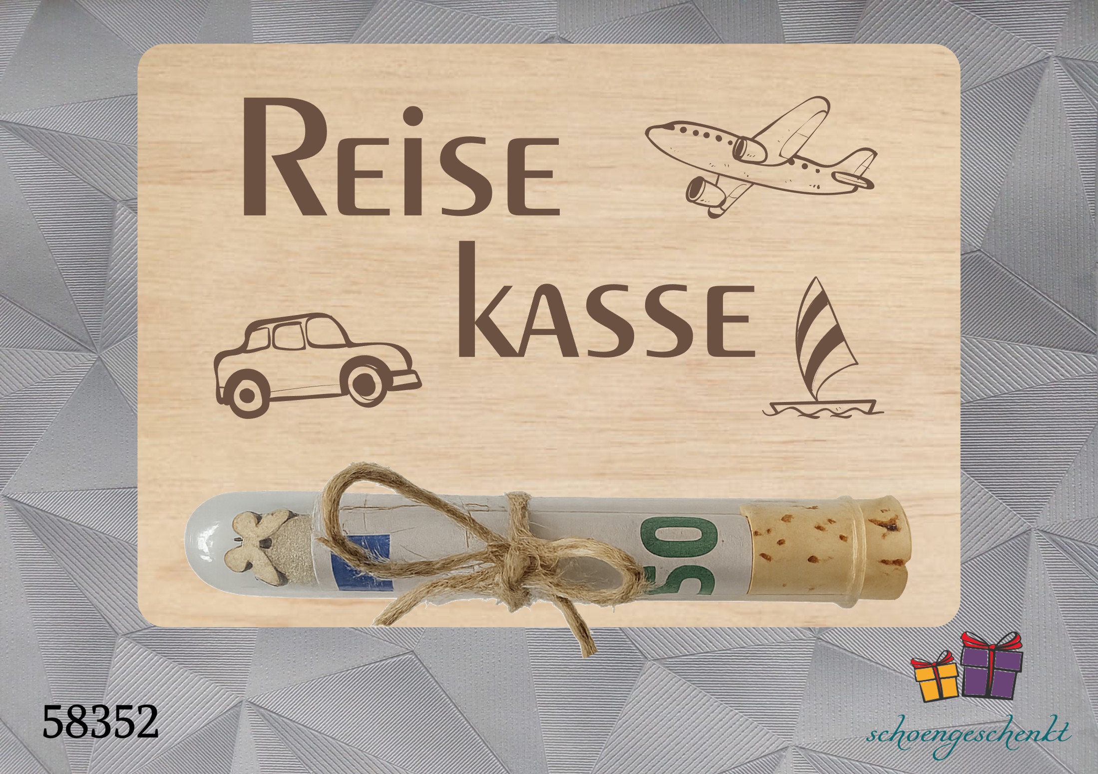 Reisekasse ✈️  Geldgeschenkkarte