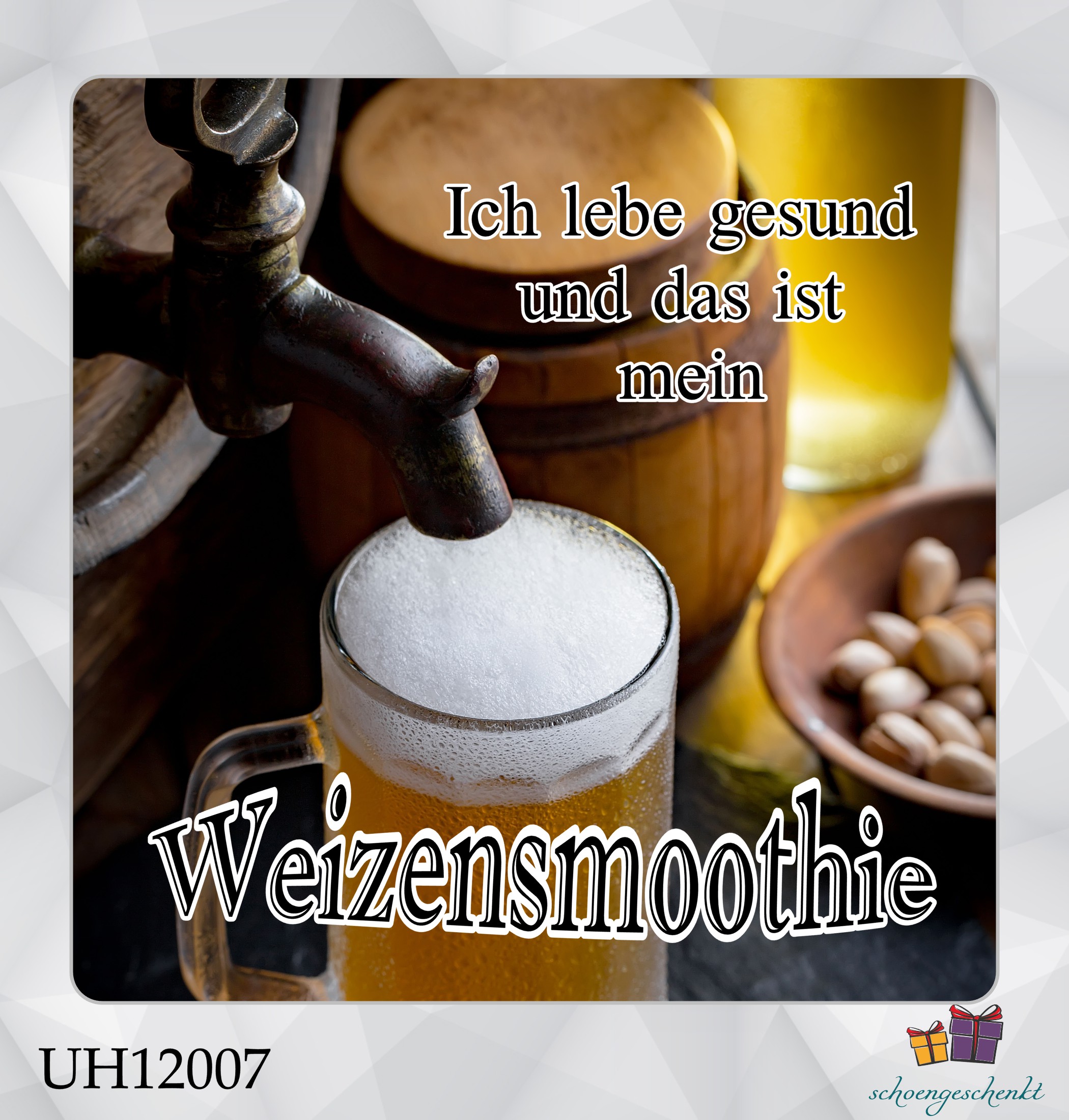 Ich lebe gesund und das ist mein Weizensmoothie 🍺 Untersetzer Bier