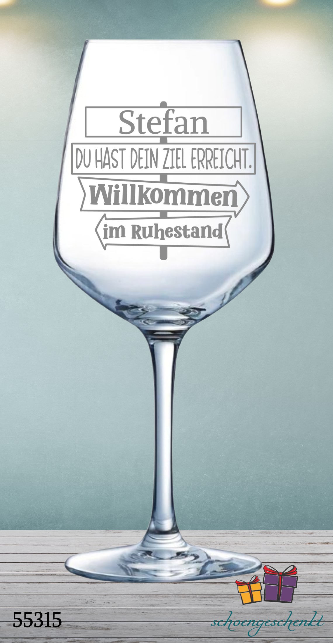 Du hast dein Ziel erreicht. Willkommen im Ruhestand 🍷 Weinglas