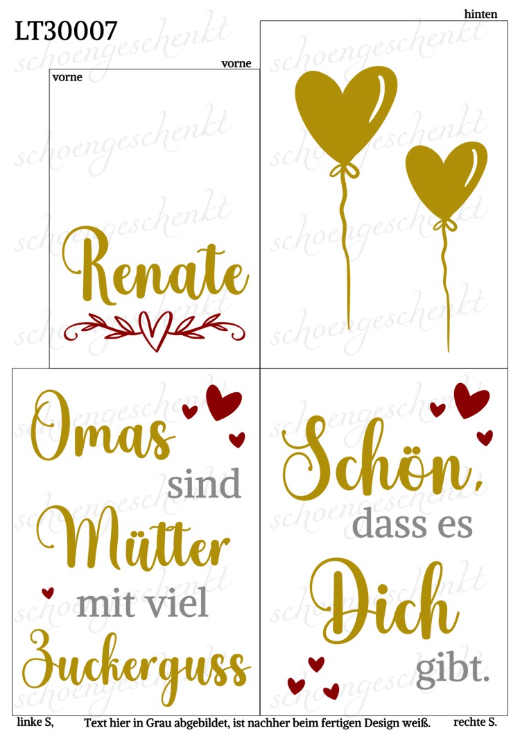 Omas sind Mütter mit viel Zuckerguss ❤️ Laterne für Oma