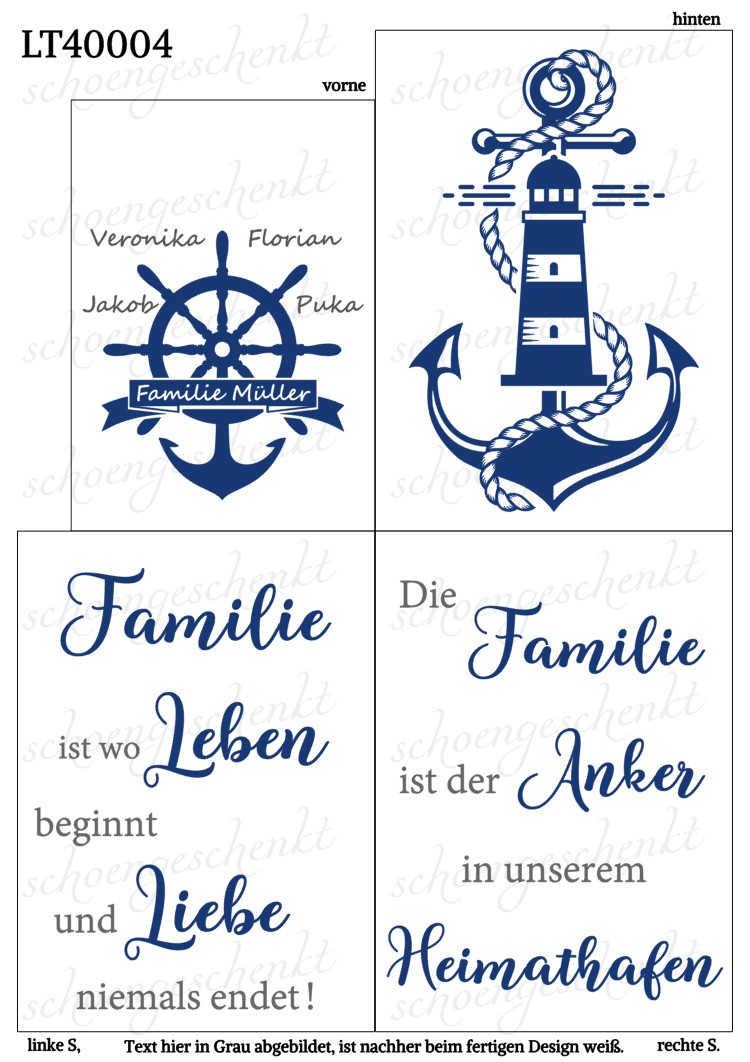 Die Familie ist der Anker in unserem Heimathafen. ❤️ Laterne Familie & Home