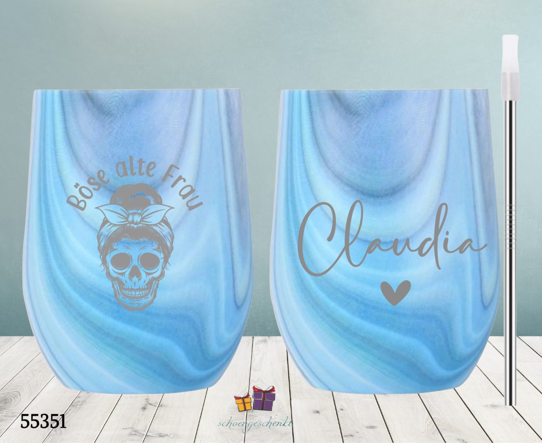 Böse alte Frau. Wein ToGo Becher