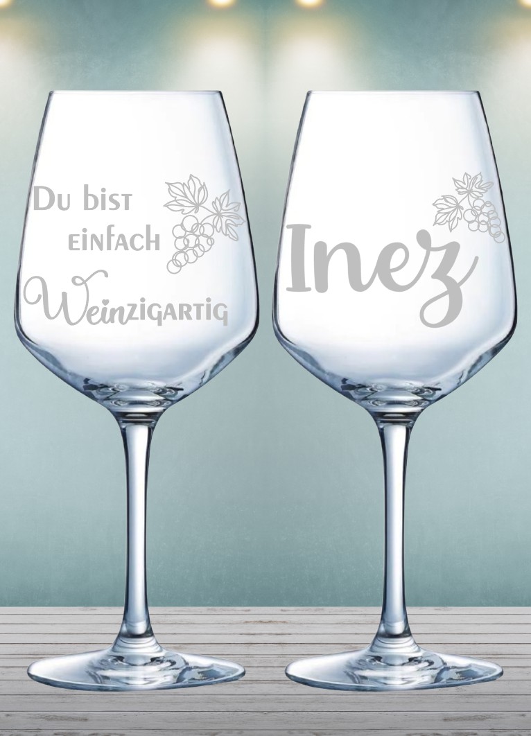 Du bist einfach Weinzigartig inkl. Weinrebe 🍷 Weinglas