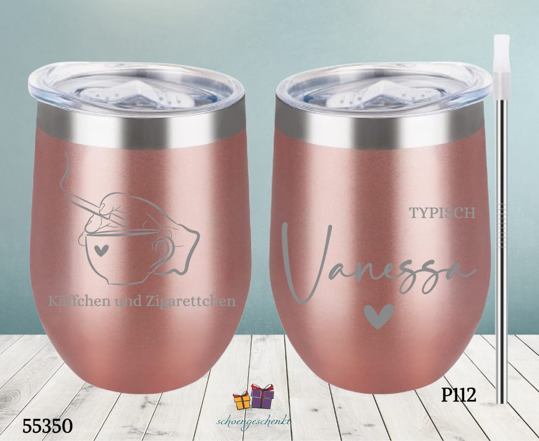 Käffchen und Zigarettchen. Wein ToGo Becher