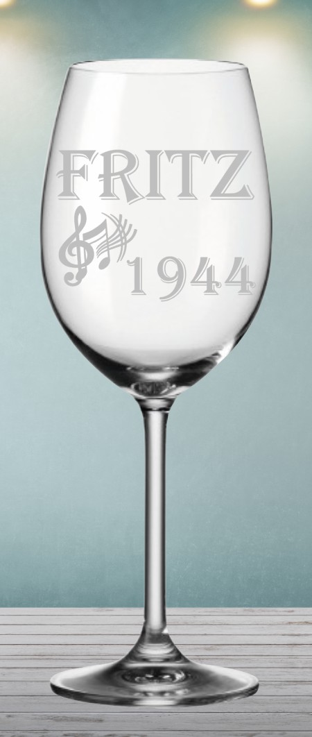 stilvollen Musiknote 🍷 Weinglas personalisiert