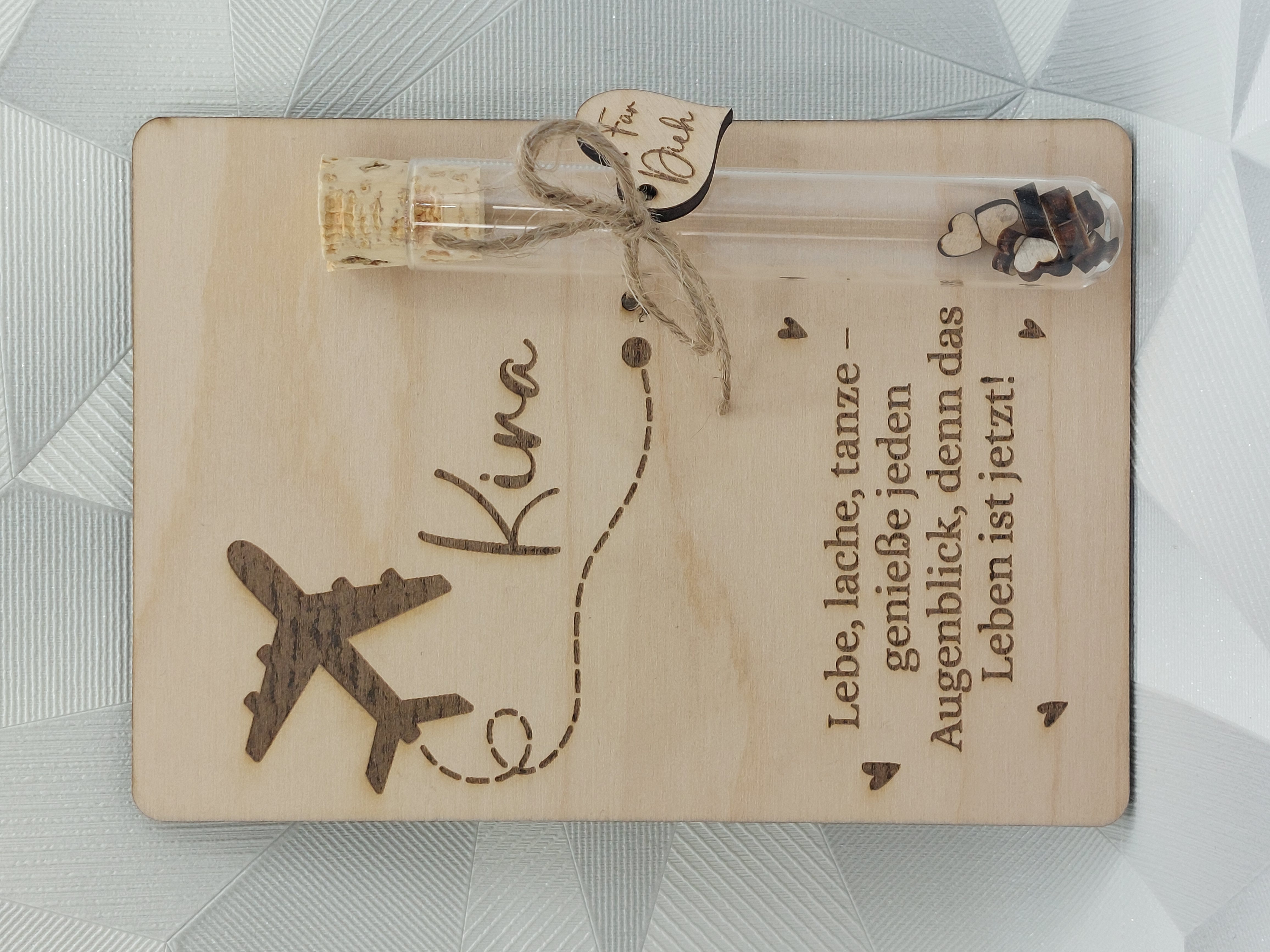 Lebe, lache, tanze ✈️ Geldgeschenkkarte personalisiert